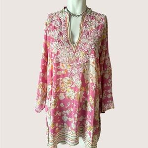 Amaya
AMAYA ALLEGRA 100% SILK GEORGETTE TUNIC
Hand Embroidered & Printed 46/L